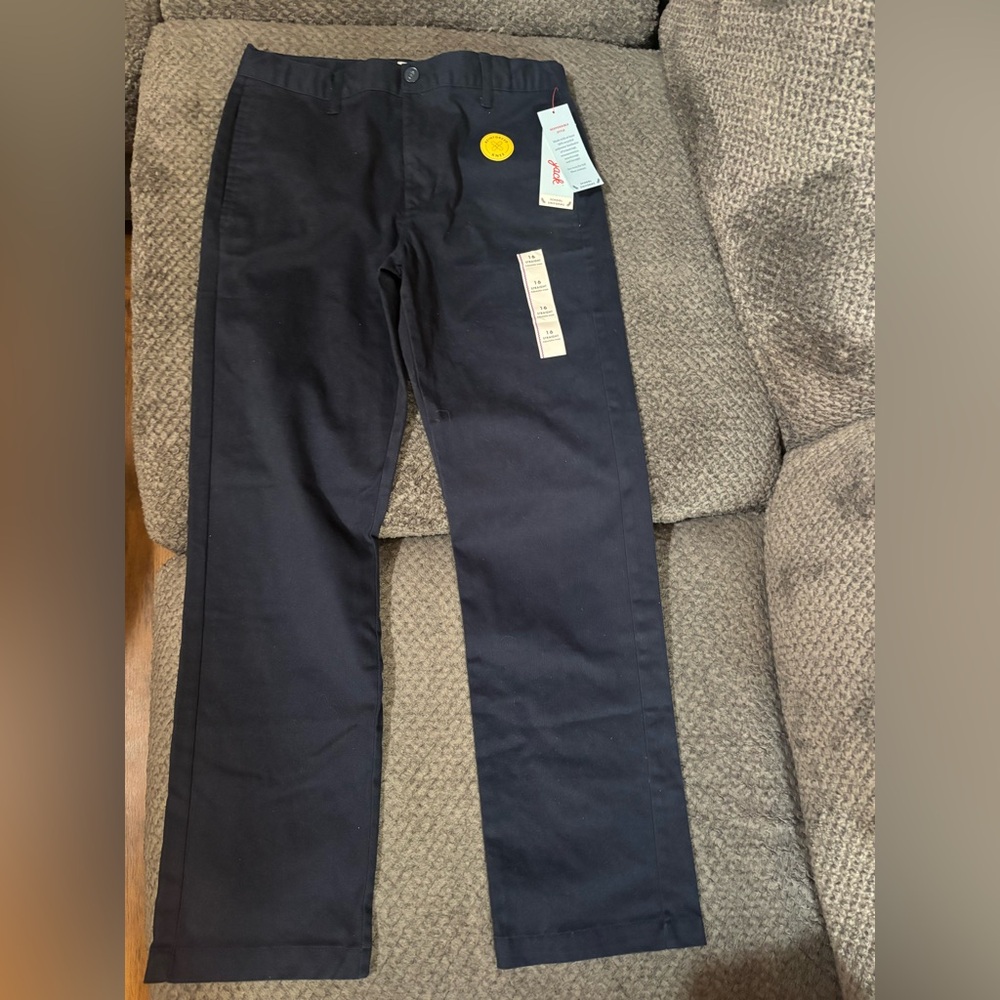 Boys Navy Straight-Leg Pants